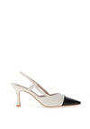 Zen Collection Pointed Toe Sling Back Heeled Shoes, White
