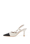 Zen Collection Pointed Toe Sling Back Heeled Shoes, White