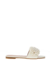 Zen Collection Pearl Embellished Slip on Sandals, White