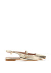 Zen Collection Metallic Mary Jane Sling Back Pumps, Gold