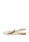 Zen Collection Metallic Mary Jane Sling Back Pumps, Gold