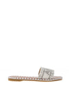 Zen Collection Beaded Slider Sandals, White