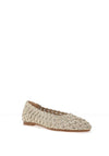Zen Collection Woven Knitted Metallic Ballet Flats, Gold