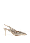 Zen Collection Diamante Sling Back High Heels, Gold