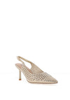 Zen Collection Diamante Sling Back High Heels, Gold