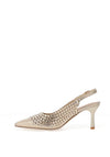 Zen Collection Diamante Sling Back High Heels, Gold