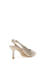 Zen Collection Diamante Sling Back High Heels, Gold
