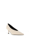 Zen Collection Faux Leather Pointed Toe Heels, Off White