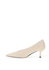 Zen Collection Faux Leather Pointed Toe Heels, Off White