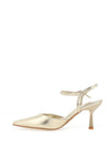 Zen Collection Metallic Open Court Heels, Gold