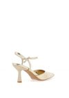 Zen Collection Metallic Open Court Heels, Gold