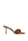 Zen Collection Buckle Detail Mule High Heeled Sandals, Brown