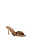 Zen Collection Buckle Detail Mule High Heeled Sandals, Brown
