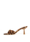 Zen Collection Buckle Detail Mule High Heeled Sandals, Brown