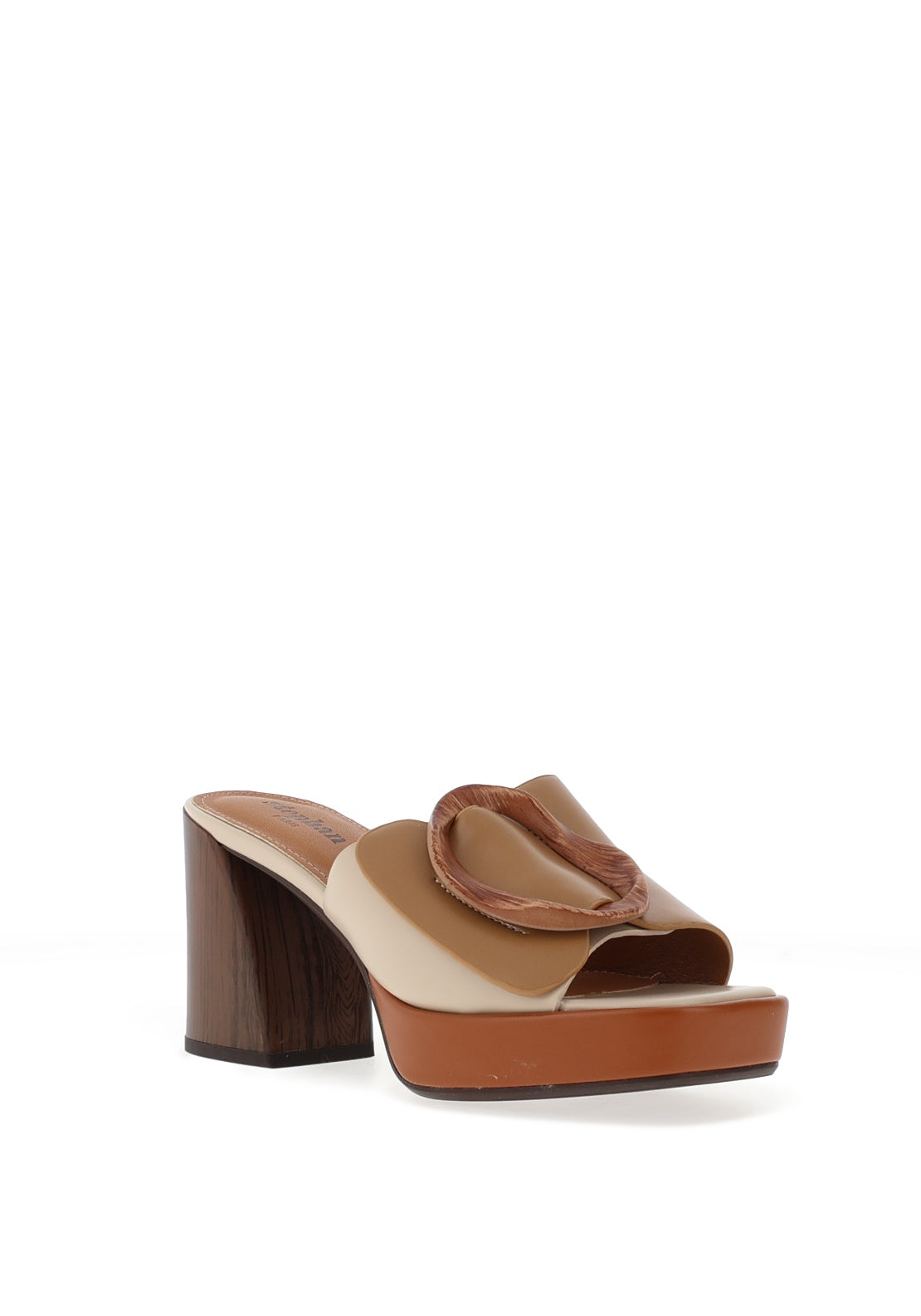 Zen Collection High Heeled Mule Sandals, Tan