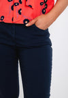 Zerres Carla Zip Leg Super Slim Comfort Jeans, Navy