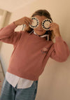 Zippy Girl Floral Long Sleeve Knit Jumper, Pink