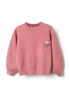 Zippy Girl Floral Long Sleeve Knit Jumper, Pink