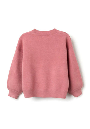 Zippy Girl Floral Long Sleeve Knit Jumper, Pink