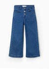Zippy Girls Button Wide Leg Jeans, Blue