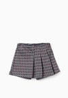 Zippy Girls Pleated Check Skort, Grey