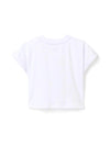 Zippy Girl Tulip Short Sleeve Cropped Tee, Cream