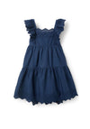 Zippy Girl Poplin Sleeveless Dress, Navy