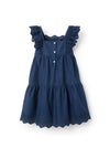 Zippy Girl Poplin Sleeveless Dress, Navy