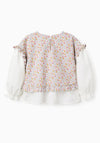 Zippy Girls Floral Long Sleeve Blouse, White