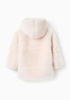 Zippy Girls Faux Fur Hooded Coat, Cream