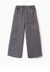 Zippy Girls Houndstooth Wide Leg Trouser, Grey