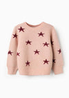 Zippy Girls Star Long Sleeve Knit Jumper, Pink