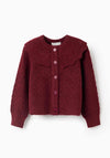 Zippy Girls Knit Long Sleeve Cardigan, Wine