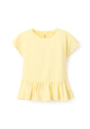 Zippy Girl Short Sleeve Peplum Tee, Yellow