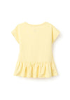 Zippy Girl Short Sleeve Peplum Tee, Yellow