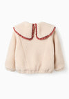 Zippy Girls Collar Sherpa Long Sleeve Jacket, Cream
