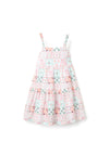 Zippy Girl Strap Tile Print Sun Dress, White