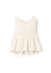 Zippy Girls Sleeveless Ruffle Hem Top, Cream