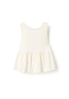 Zippy Girls Sleeveless Ruffle Hem Top, Cream