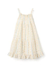 Zippy Girls Floral and Stripe Sun Dress, Cream Multi