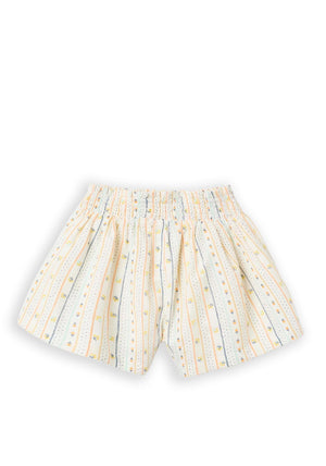 Zippy Girls Floral and Stripe Shorts, Cream Multi