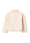 Zippy Girls Embroidery Long Sleeve Twill Jacket, Cream
