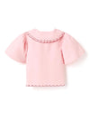 Zippy Girls Frill Collar Short Sleeve Blouse, Pink