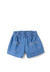 Zippy Girls Elasticated Waist Denim Shorts, Blue