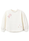 Zippy Girl Long Sleeve Sweater, Cream