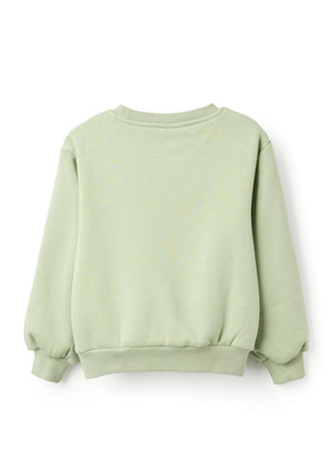 Zippy Girls Floral Print Long Sleeve Sweater, Green