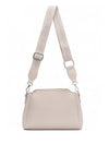 Zen Collection Pebbled Faux Leather Bowler Crossbody Bag, Beige