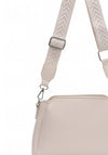 Zen Collection Pebbled Faux Leather Bowler Crossbody Bag, Beige
