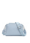 Zen Collection Pebbled Faux Leather Bowler Crossbody Bag, Blue