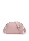 Zen Collection Pebbled Faux Leather Bowler Crossbody Bag, Pink
